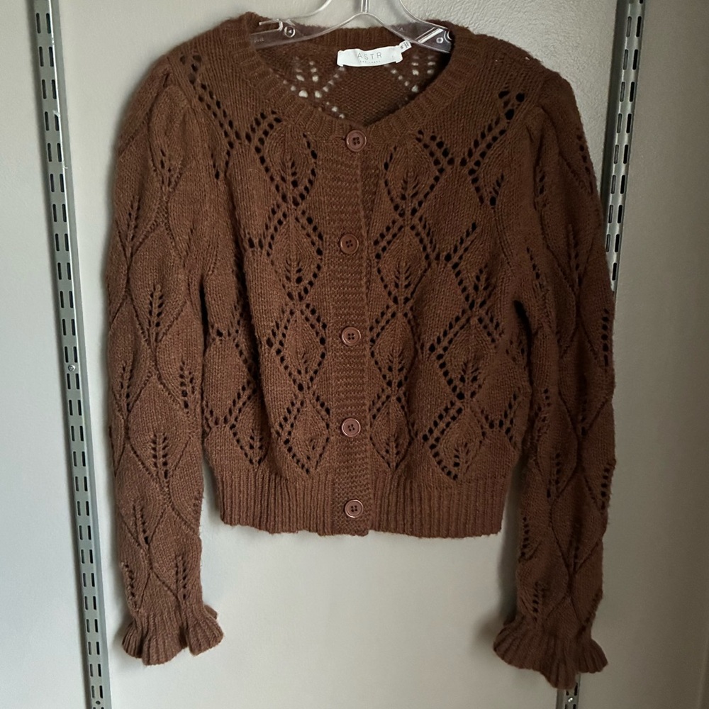 ASTR The Label “Mocha” Brown Cardigan